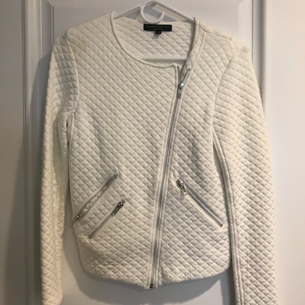 Generation Love White Quilted Moto Jacket